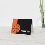 Basketball Thank You<br><div class="desc">Modern black and orange basketball thank you card.</div>