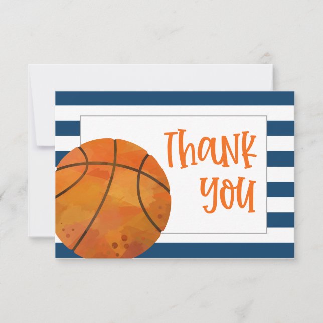 Basketball Thank You Card Flat (Front)