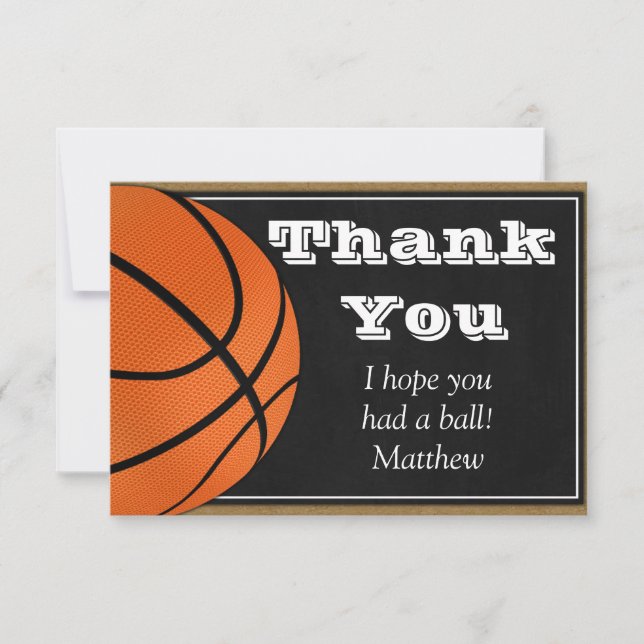 Basketball Thank You Card for B-ball Players (Front)