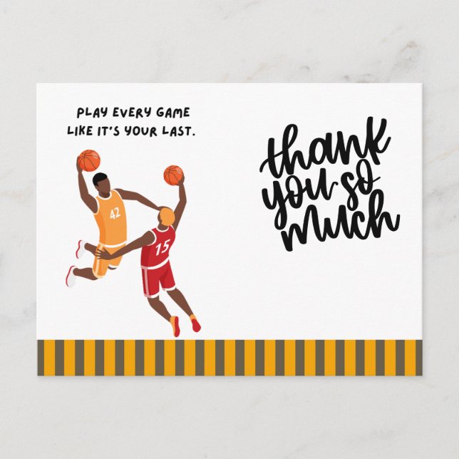 Basketball Thank you card for Player (Front)