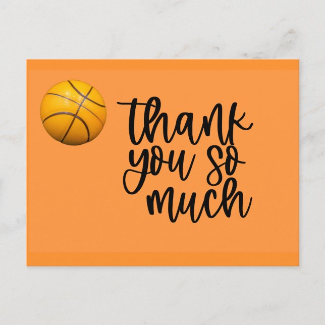 Basketball Thank you card with basketball (Front)