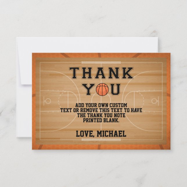 Basketball Thank You Cards (Front)