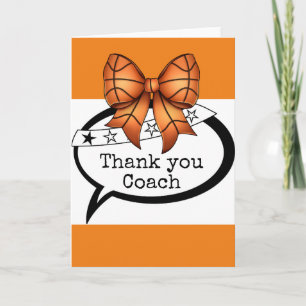 Basketball thank you coach card