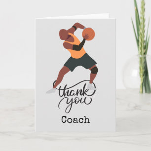 Basketball thank you coach card