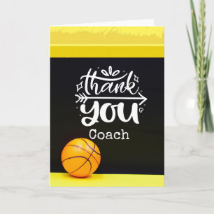 Basketball thank you coach card