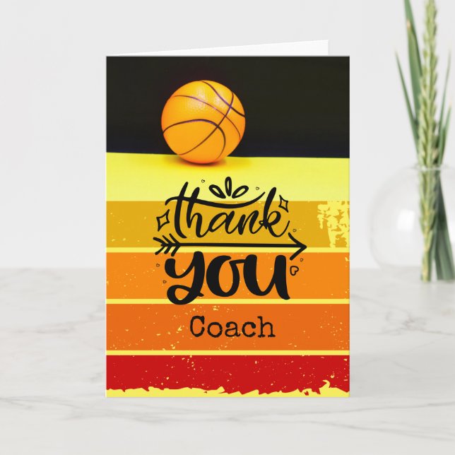 Basketball thank you coach   card (Front)