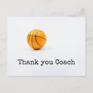Basketball thank you coach postcard