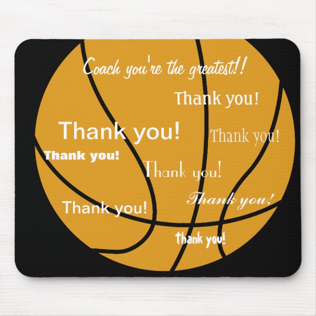 Basketball Thank You Gifts Mouse Mat (Front)