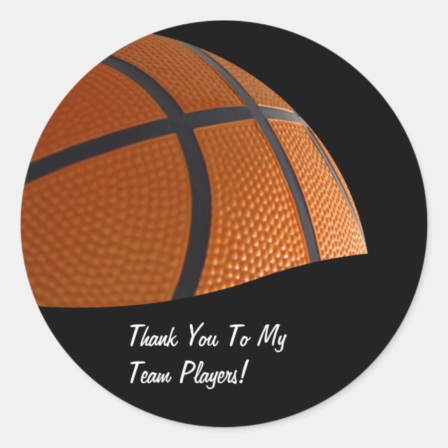 Basketball Thank You Stickers (Front)