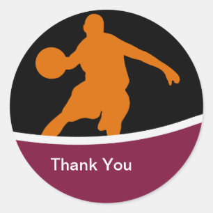 Basketball Thank You Stickers