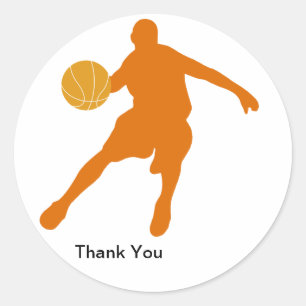Basketball Thank You Stickers