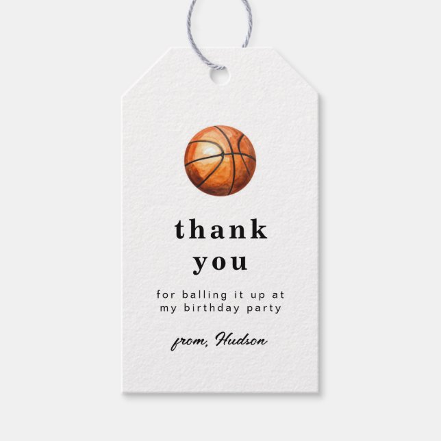 Basketball Thank You Tag (Front)