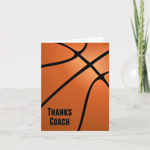 Basketball Thanks Coach Bold Design-Blank Inside Thank You Card