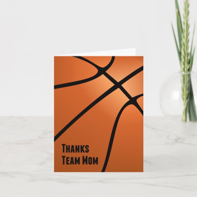 Basketball Thanks Team Mum Customisable Blank Thank You Card (Front)
