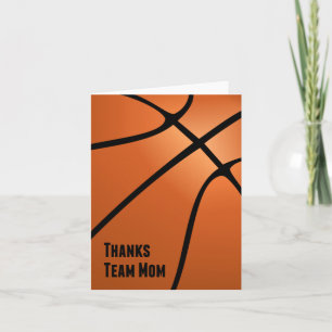 Basketball Thanks Team Mum Customisable Blank Thank You Card