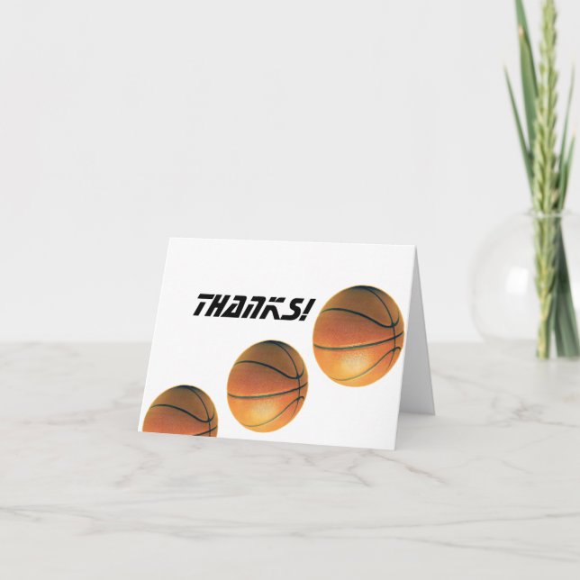 Basketball Thanks Thank You Card (Front)