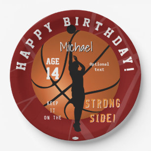 Basketball Theme Birthday Paper Plates HAMbyWG