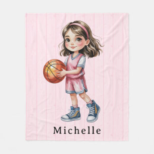 Basketball Theme Birthday Party For Girl’s Gift Fleece Blanket
