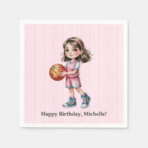 Basketball Theme Birthday Party For Girl’s Napkin