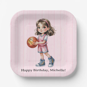 Basketball Theme Birthday Party For Girl’s Paper Plate