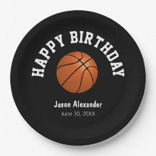 Basketball Theme Birthday Party Plates Tableware