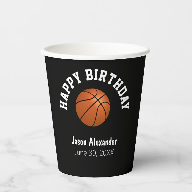 Basketball Theme Birthday Party Plates Tableware Paper Cups (Front)