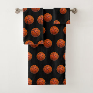 Basketball Theme Black Bath Towel Set