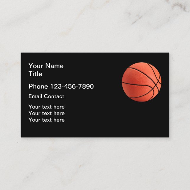 Basketball Theme Contact Business Card (Front)