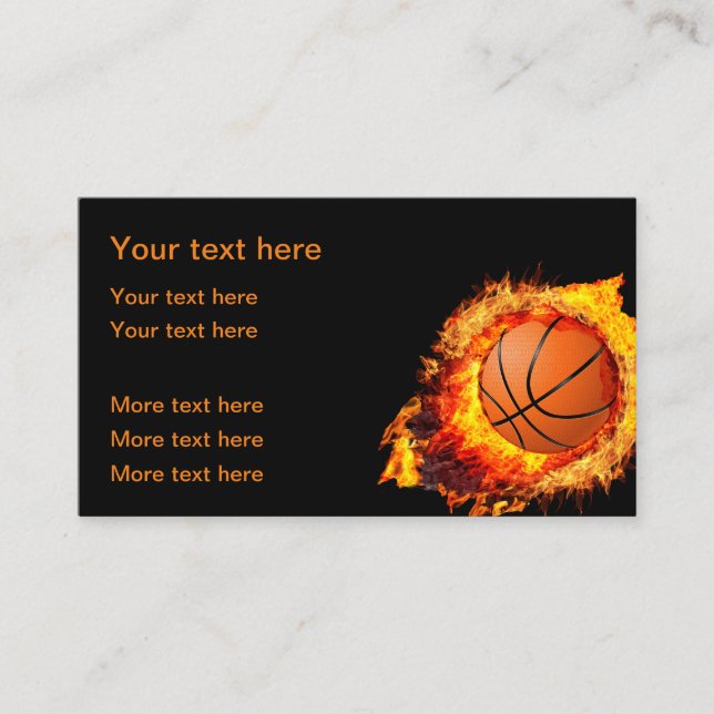Basketball Theme Cool Business Cards (Front)