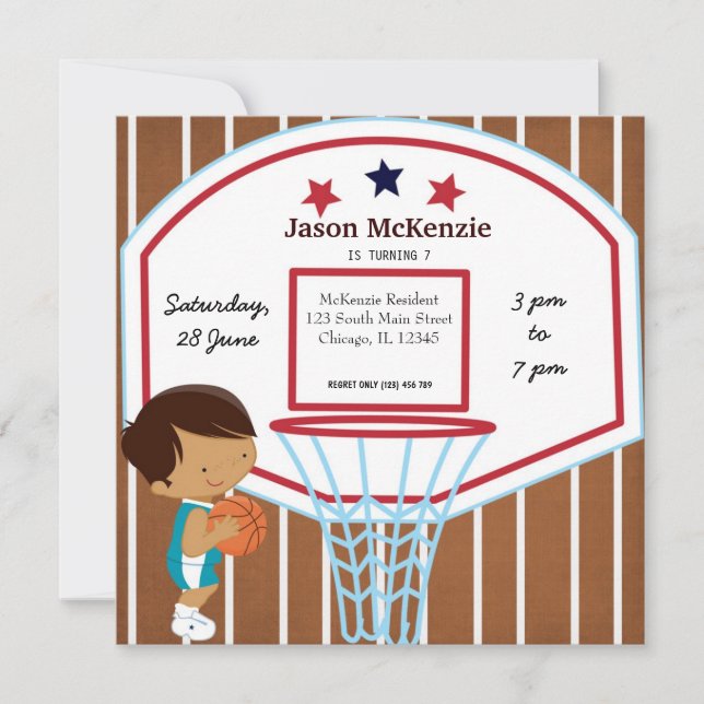 Basketball theme invitation (Front)