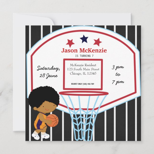 Basketball theme invitation (Front)