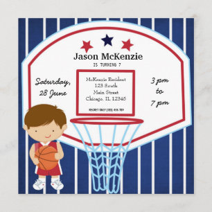 Basketball theme invitation