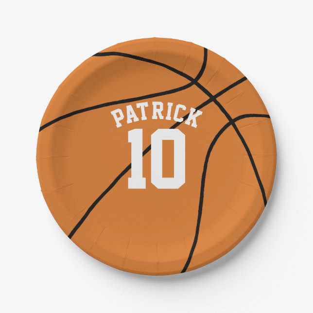 Basketball Theme Party Paper Plate (Front)