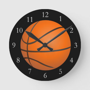 Basketball Theme Round Clock