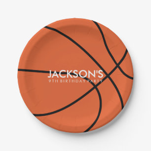Basketball Themed Birthday Party Paper Plate