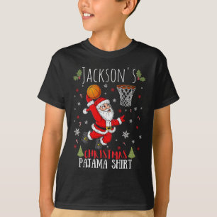 Basketball Themed Christmas Pajama TShirt For Kids