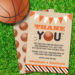 Basketball Themed Co-ed Baby Shower Thank You Card