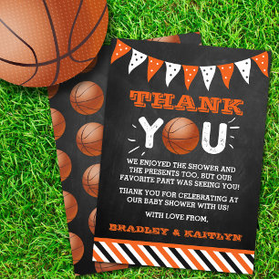 Basketball Themed Co-ed Baby Shower Thank You Card