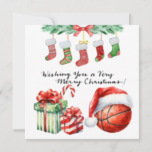 Basketball themed for Christmas  Holiday Card