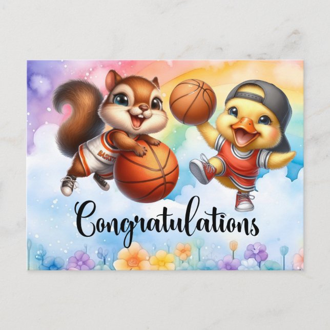 Basketball themed for Congratulations  Postcard (Front)