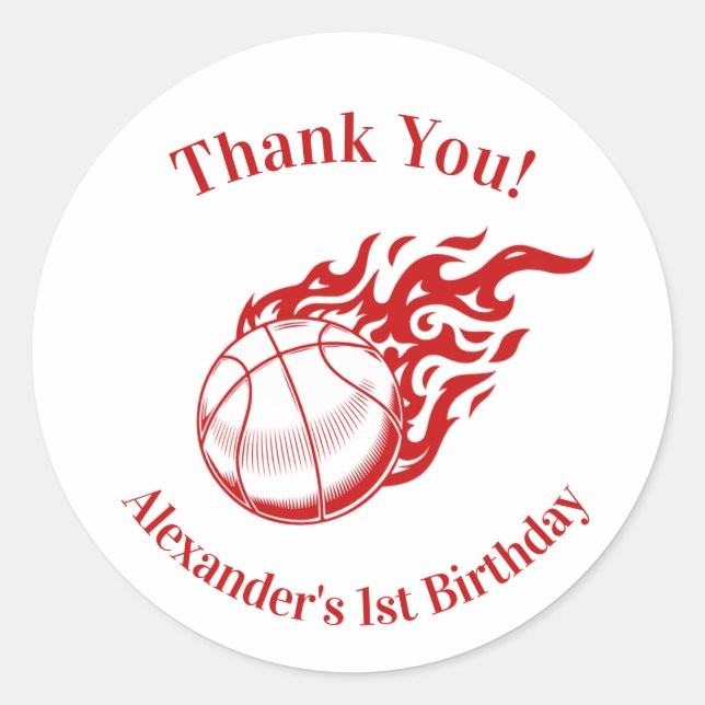 Basketball themed thank you stickers 2 (Front)
