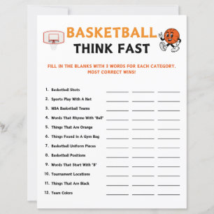 Basketball Think Fast Game