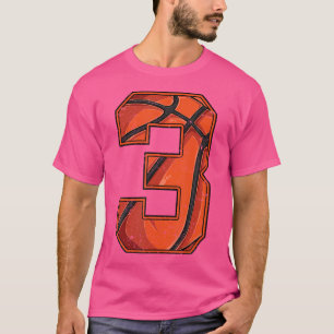 Basketball Third 3Rd Birthday Boy Girl Three 3 Yea T-Shirt