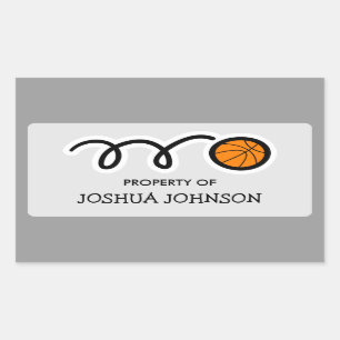 Basketball this book belongs to label stickers