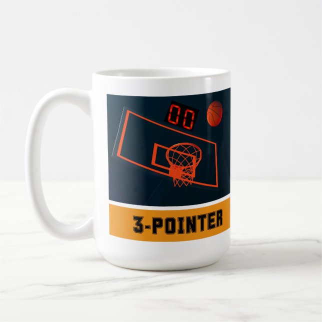 Basketball Three Point Shot Clock at Zero Coffee Mug (Left)