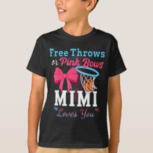 Basketball throws pink bows mimi loves you Design T-Shirt