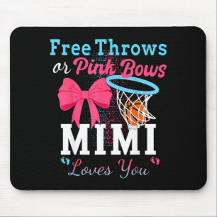 Basketball throws pink bows mimi loves you mouse mat