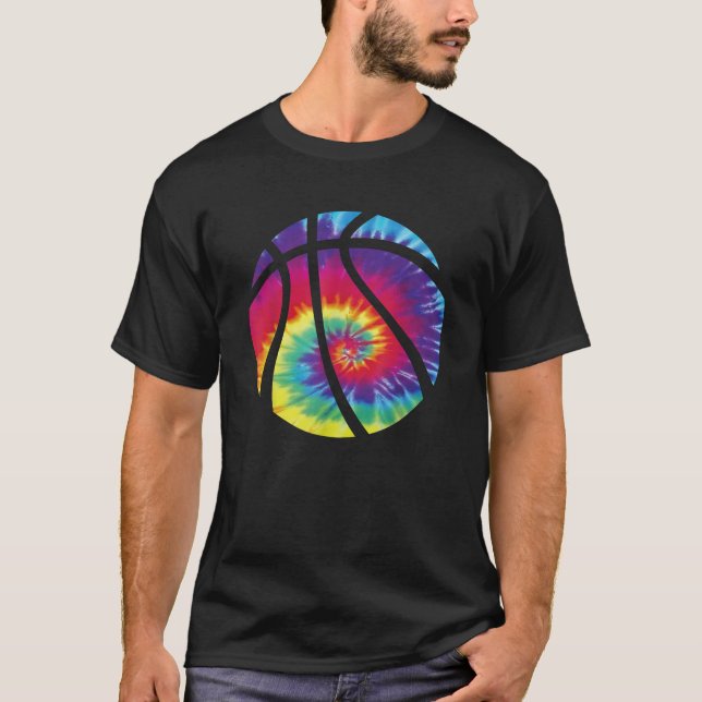 Basketball Tie Dye Rainbow Kids Boys Teenage Men G T-Shirt (Front)