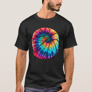Basketball Tie Dye  Rainbow Trippy Hippie Vintage  T-Shirt