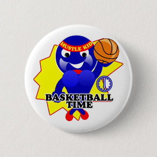 Basketball Time 6 Cm Round Badge
